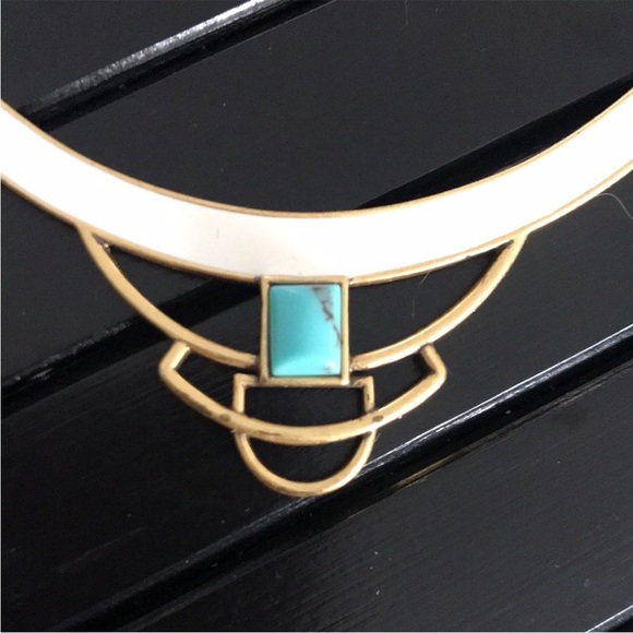 Stella & Dot Gold Necklace with Turquoise Accent - Picture 3 of 4